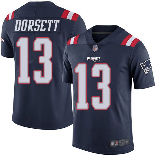 New England Patriots Football #13 Rush Vapor Limited Navy Blue Men Phillip Dorsett NFL Jersey->youth nfl jersey->Youth Jersey